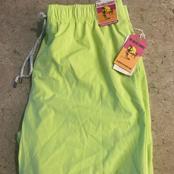 Original Penguin Men's Neon Lime Swim Trunks - Picture 2 of 3